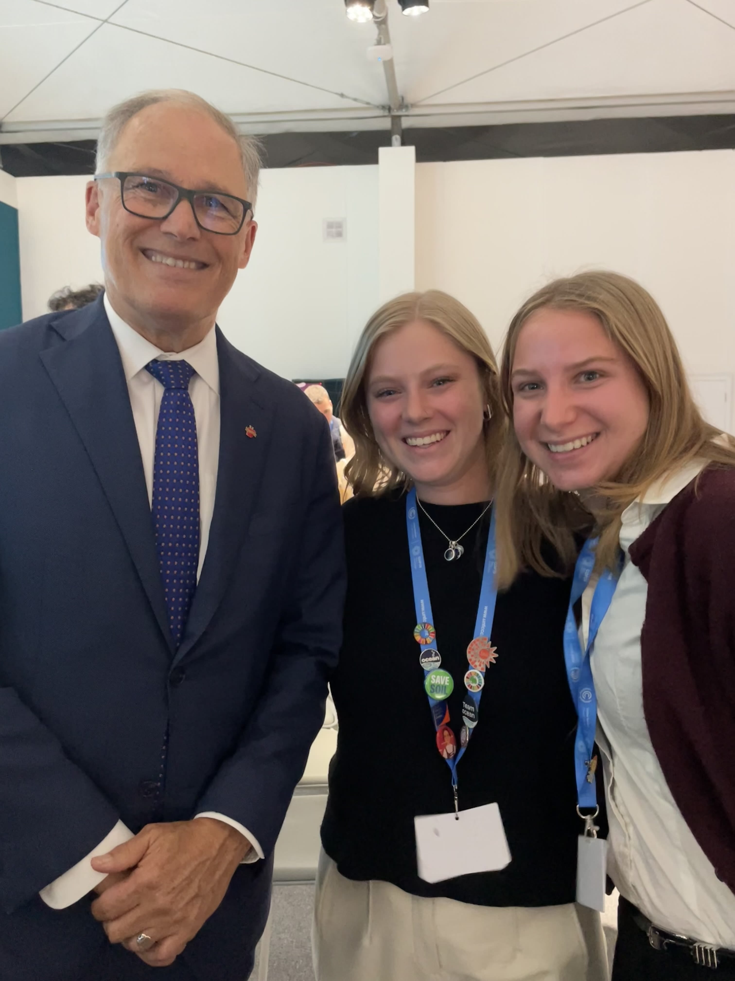 Flags flapping outside for COP29 in Baku, Azerbaijan