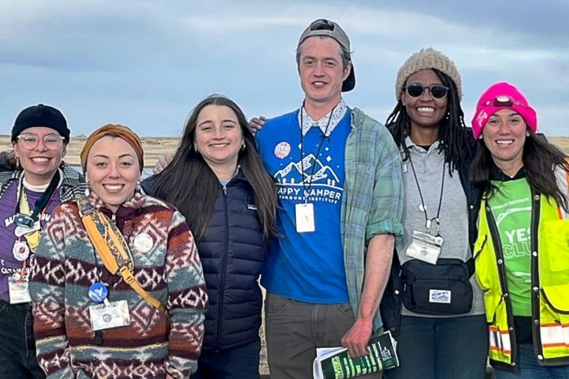 Phoebe Frankel '25 with a cohort of other educators of the Catamount Institute