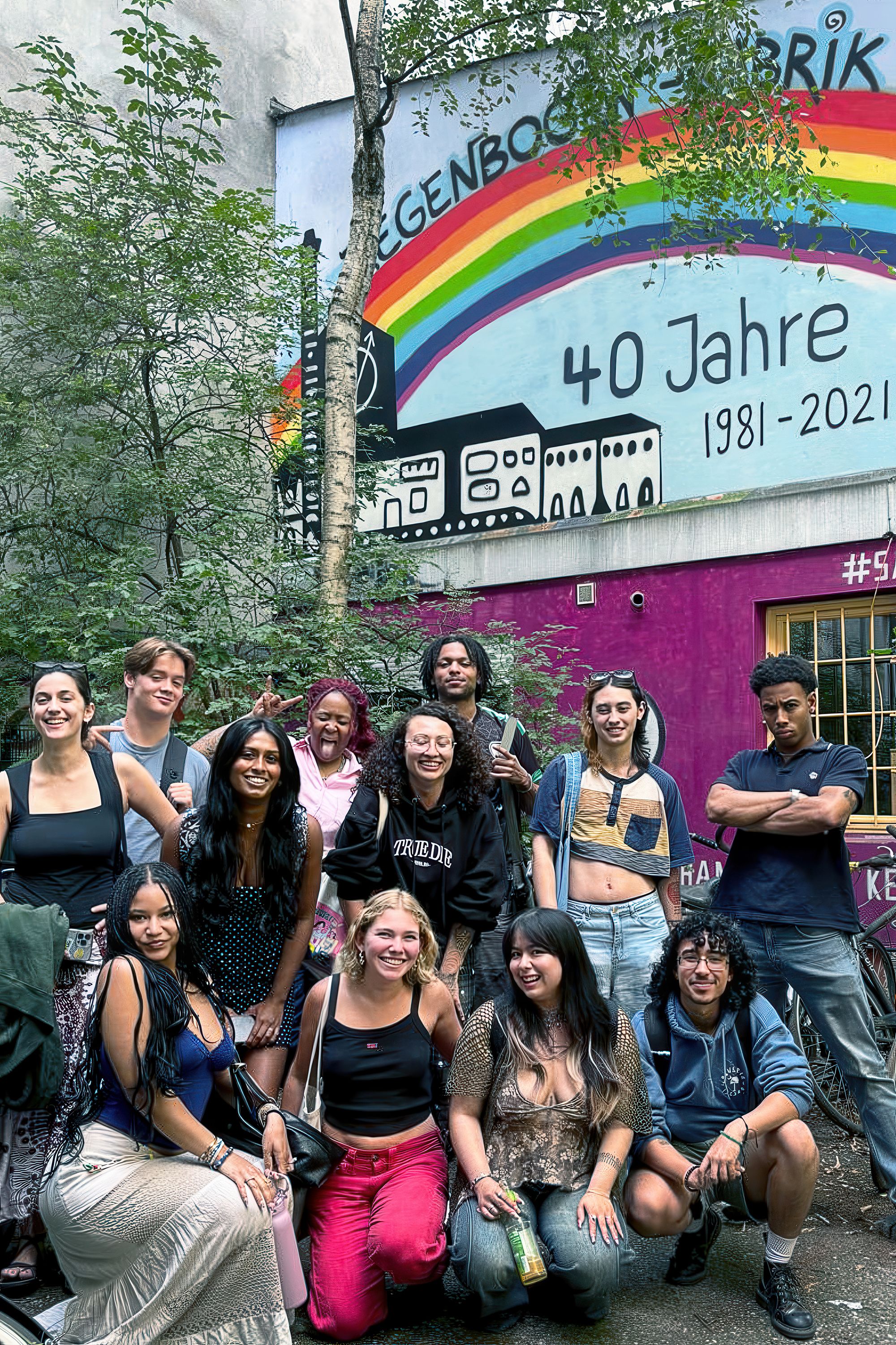 Dr. Heidi R. Lewis with her students, including Jevon Lipsey '26, in their Hidden Spaces, Hidden Narratives: Intersectionality Studies in Berlin class in Summer 2025.