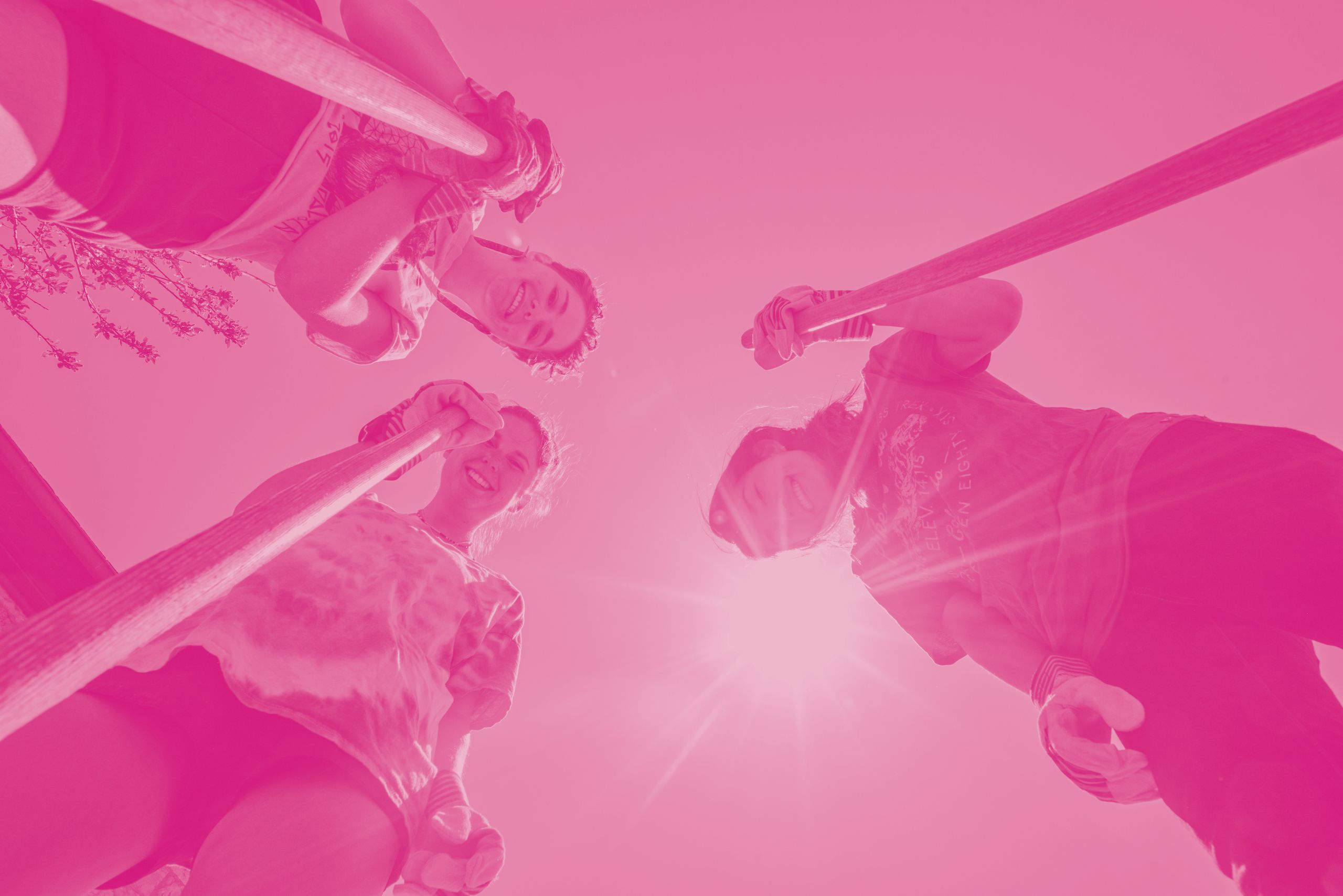 In celebration of Arbor Day, students gather outside Bemis Hall to plant trees and flowers, eat some pizza, and enjoy the beautiful weather. Koki, Ali, and Becki take a second to admire their handiwork. 