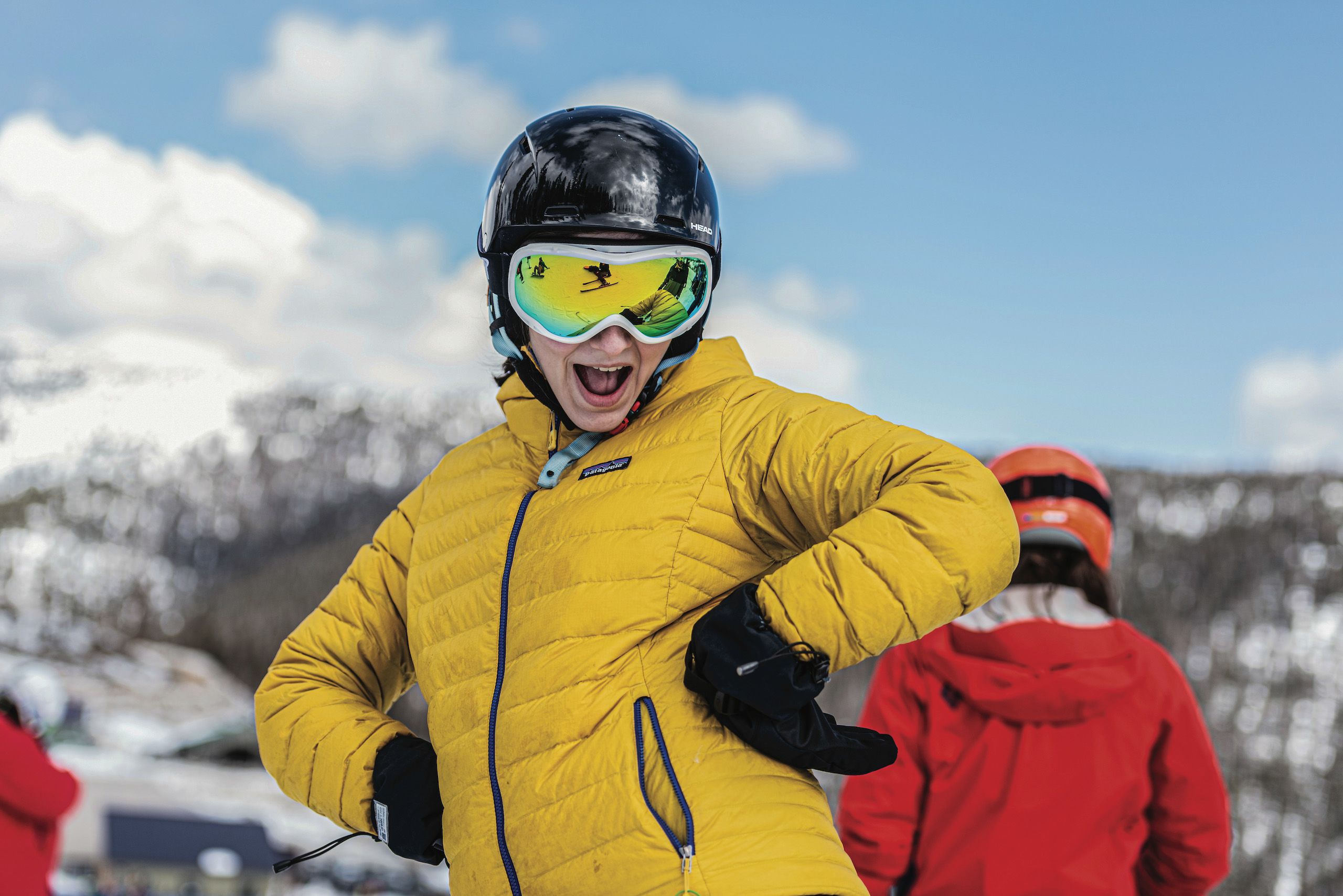 Colorado College's Outdoor Education department held Snow Day, an opportunity for students who are new to winter sports to spend a day learning to ski/snowboard. Pictured: Emma Singer '22.