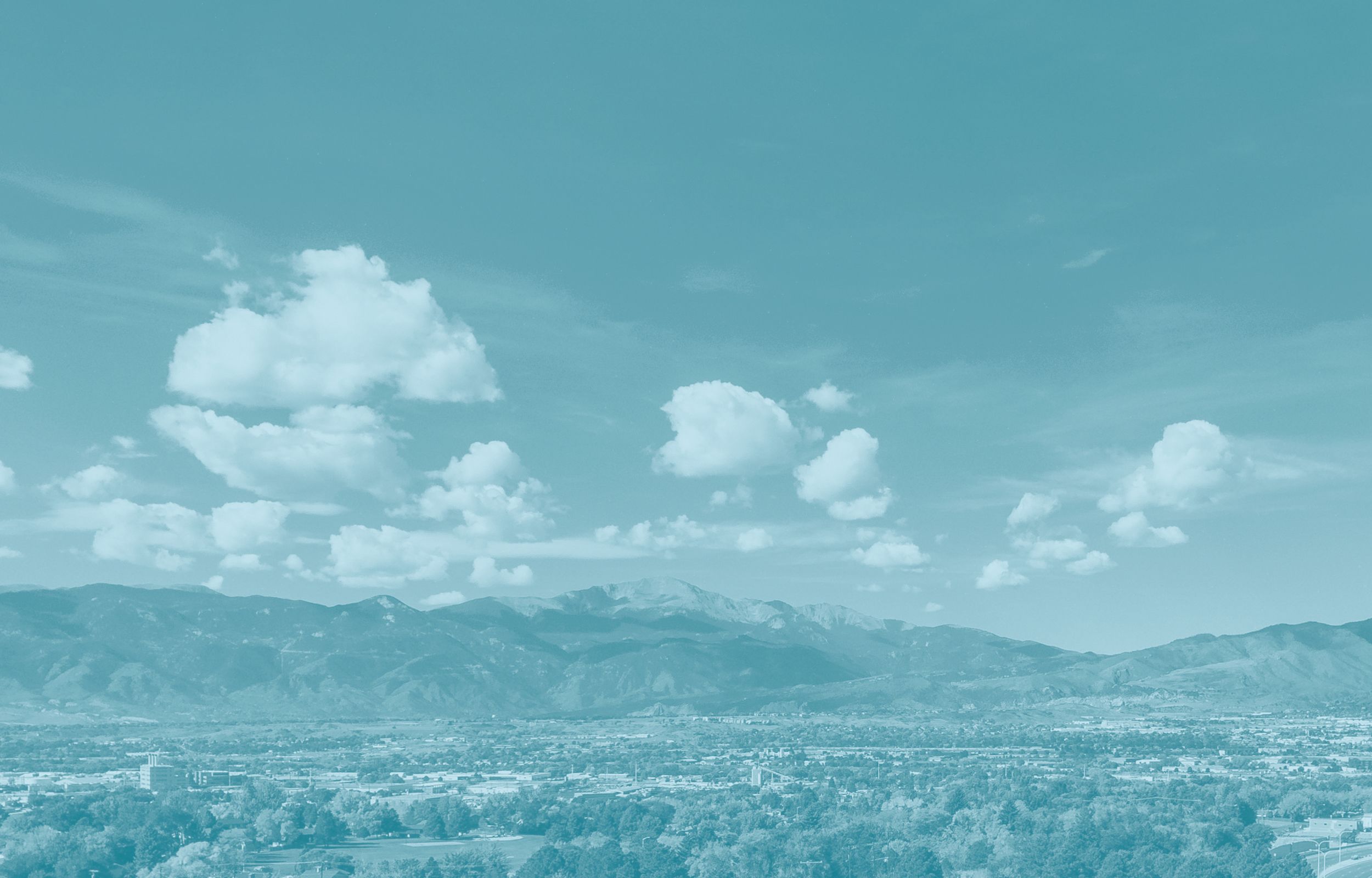 Aerial view of Pikes Peak from Colorado Springs