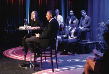Elizabeth Coggins hosted a town hall-style meeting with Ohio Governer, former senator, and past presidential candidate John Kasich as a part of the Midterm Symposium. Coggins' students prepared questions that they were given the opportunity to ask Kasich.